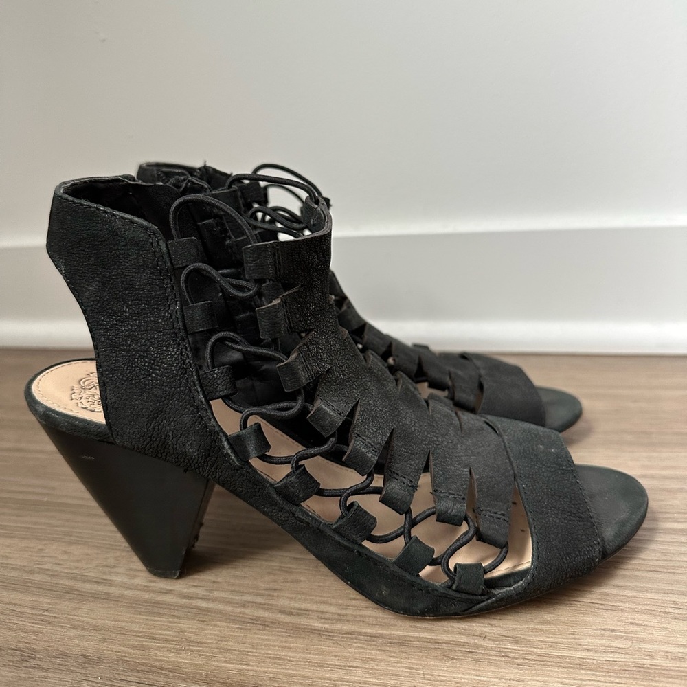 Vince Camuto Black Gladiator Heels